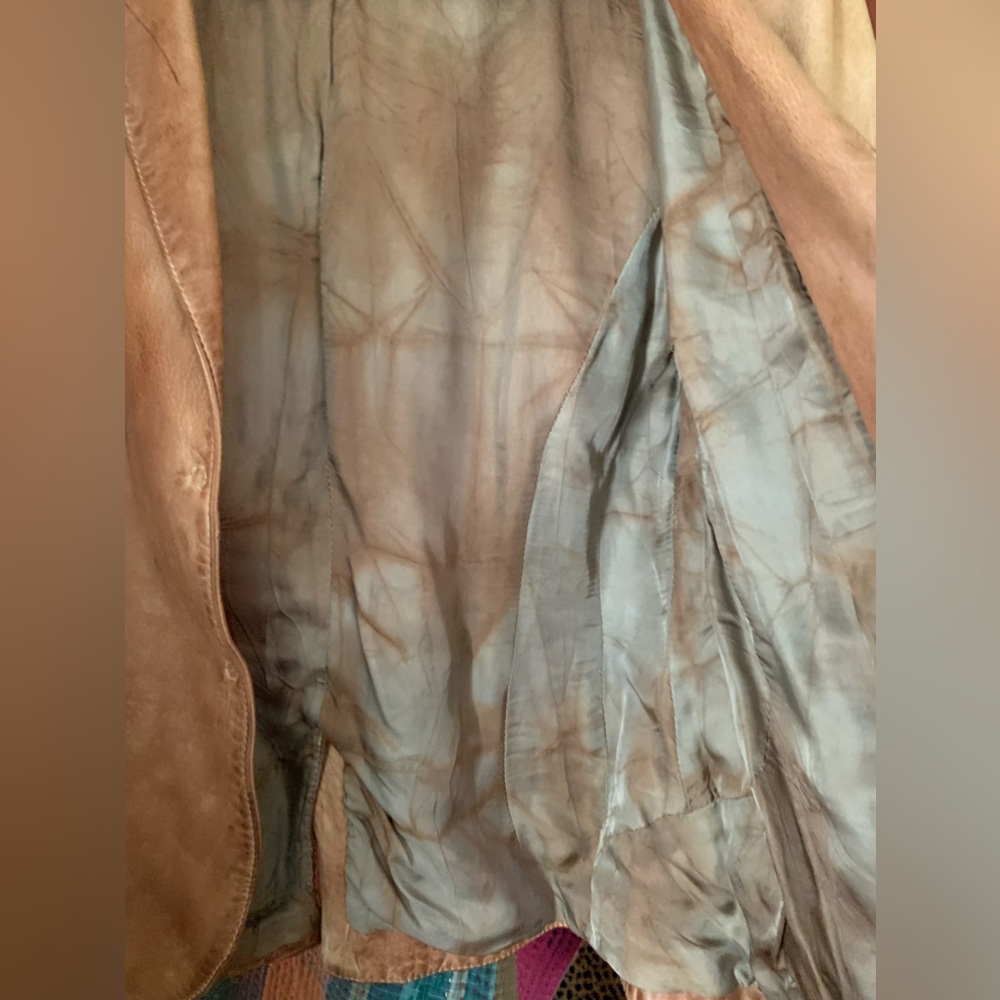 One of a kind Hand Distressed Blur Leather Jackrt - Picture 4 of 10
